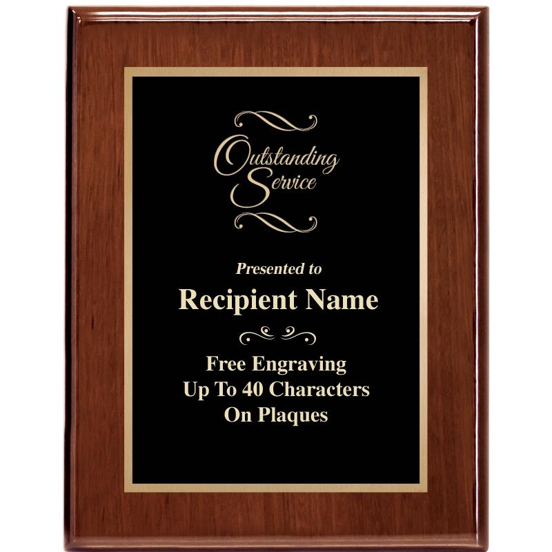 7X9 GLOSSED WALNUT PLAQUE