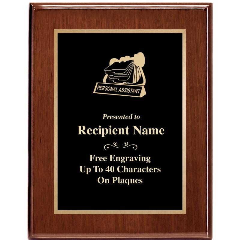 7X9 GLOSSED WALNUT PLAQUE