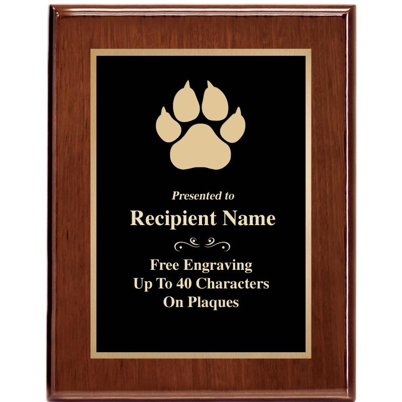 7X9 GLOSSED WALNUT PLAQUE