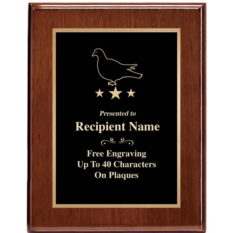 7X9 GLOSSED WALNUT PLAQUE