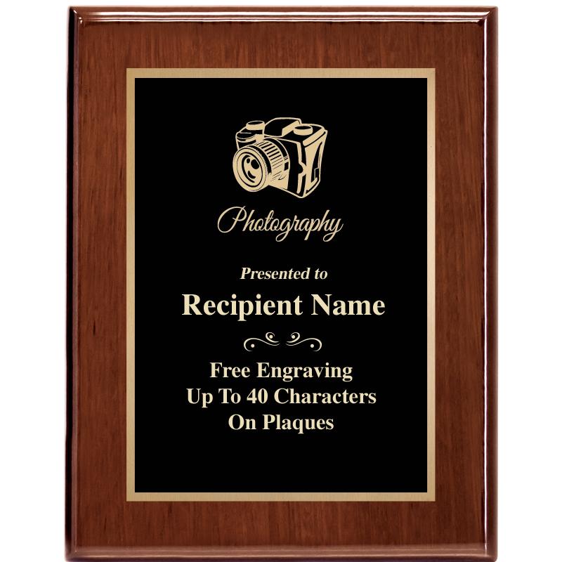 7X9 GLOSSED WALNUT PLAQUE