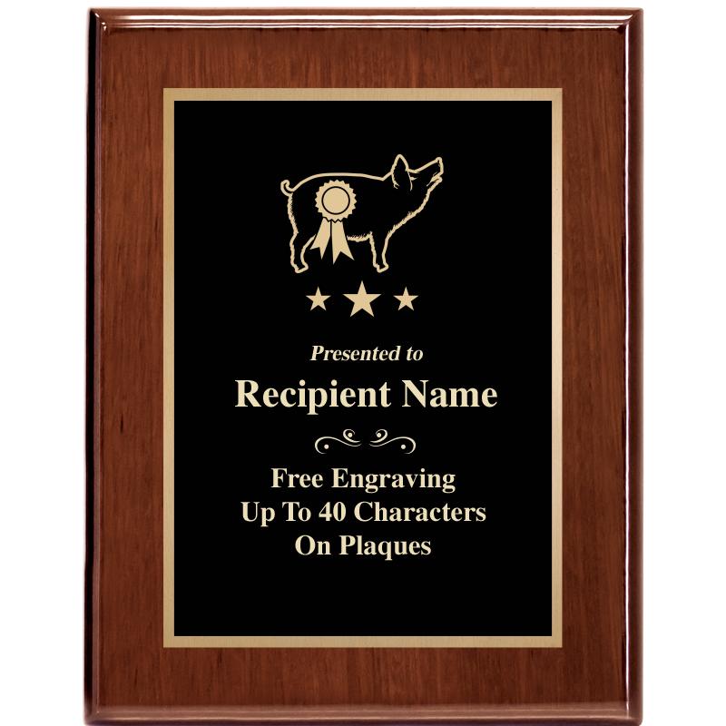 7X9 GLOSSED WALNUT PLAQUE