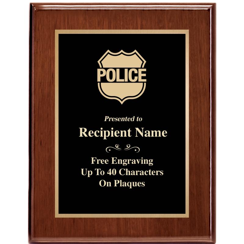 7X9 GLOSSED WALNUT PLAQUE