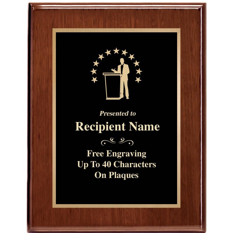 7X9 GLOSSED WALNUT PLAQUE