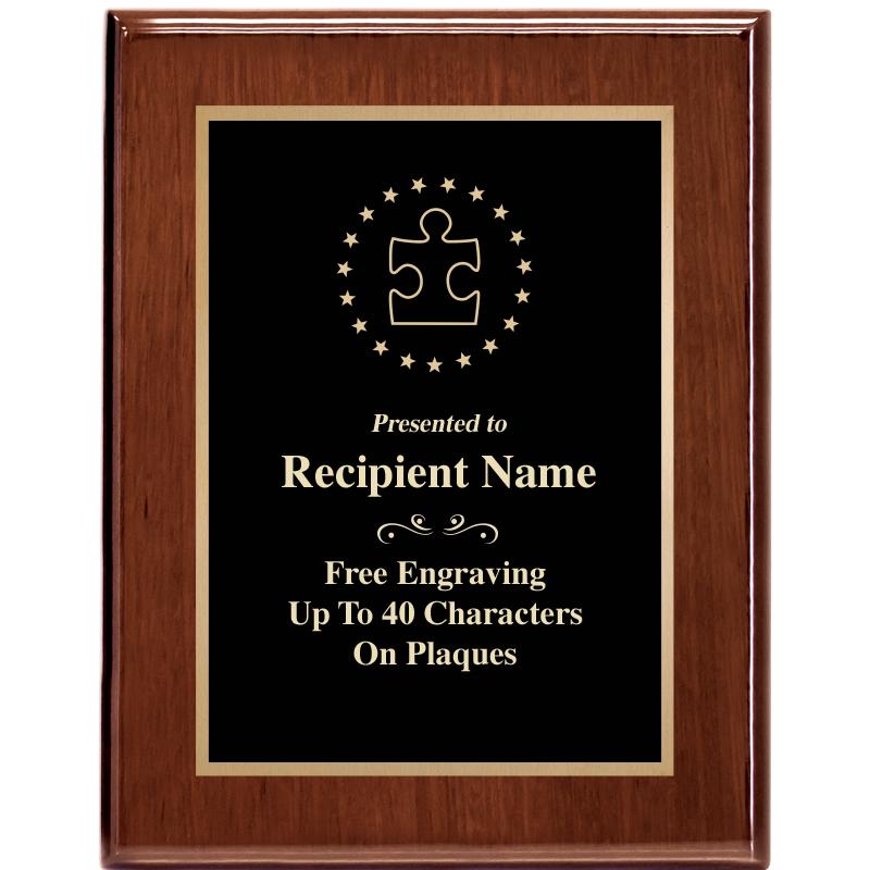 7X9 GLOSSED WALNUT PLAQUE