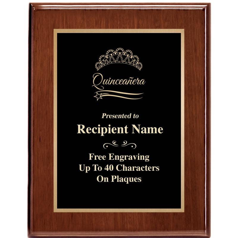 7X9 GLOSSED WALNUT PLAQUE