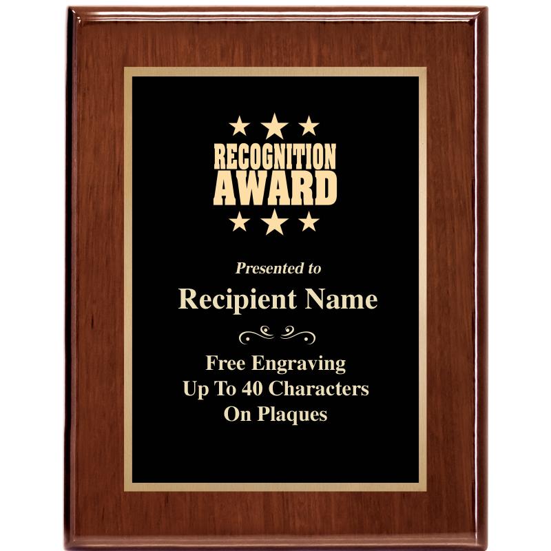 7X9 GLOSSED WALNUT PLAQUE