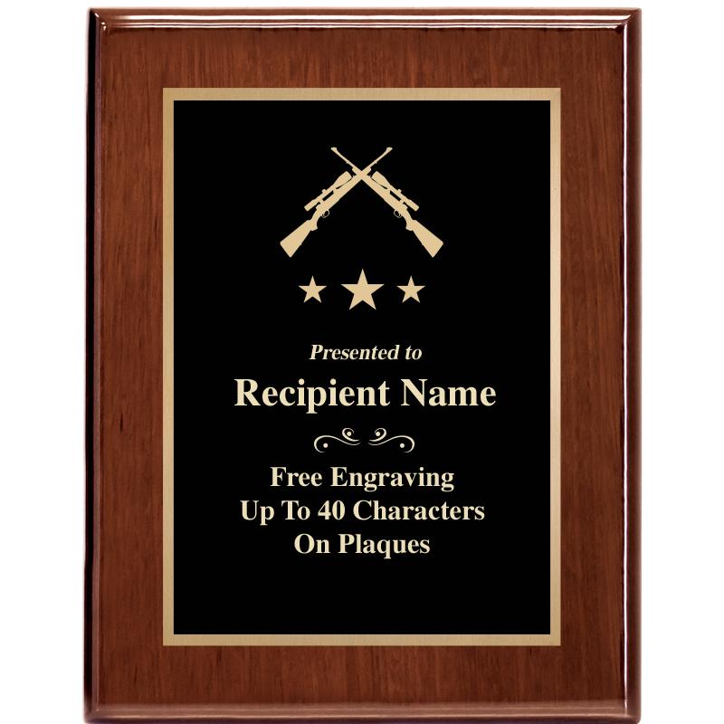 7X9 GLOSSED WALNUT PLAQUE