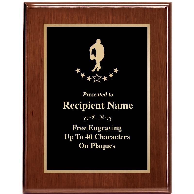 7X9 GLOSSED WALNUT PLAQUE