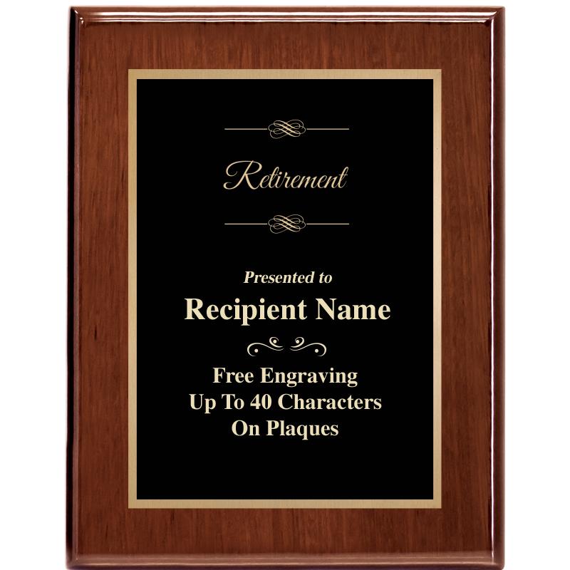 7X9 GLOSSED WALNUT PLAQUE