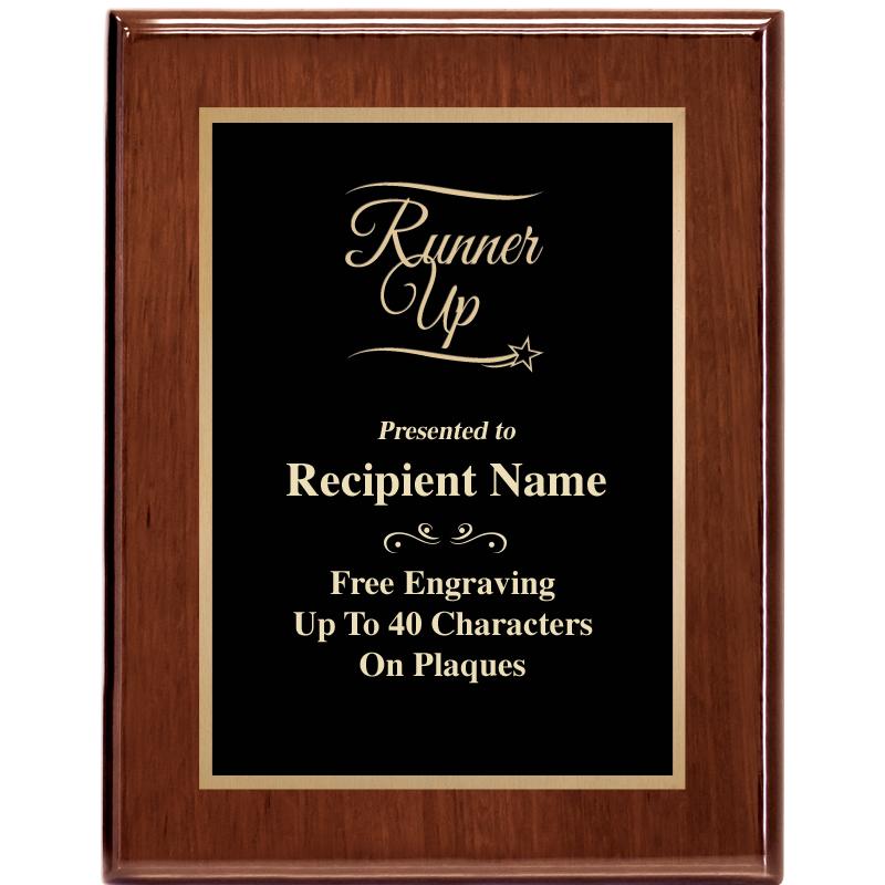 7X9 GLOSSED WALNUT PLAQUE