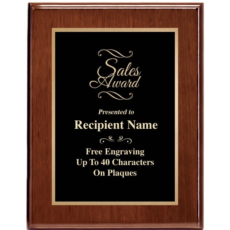 7X9 GLOSSED WALNUT PLAQUE