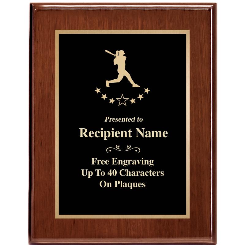 7X9 GLOSSED WALNUT PLAQUE