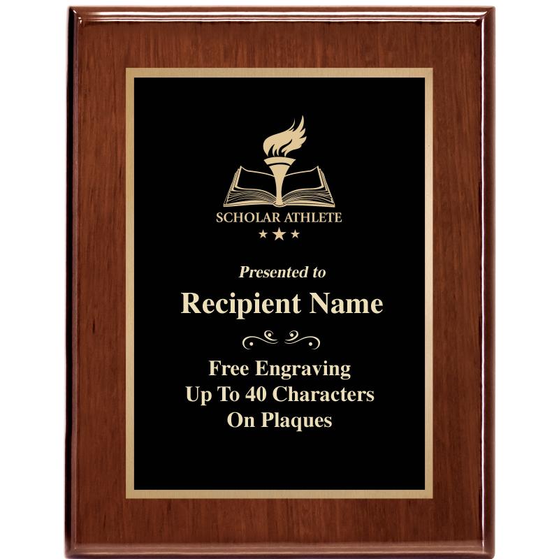 7X9 GLOSSED WALNUT PLAQUE