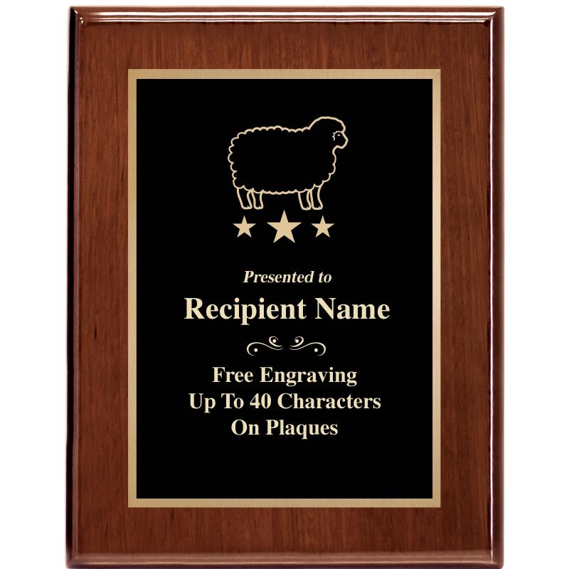 7X9 GLOSSED WALNUT PLAQUE