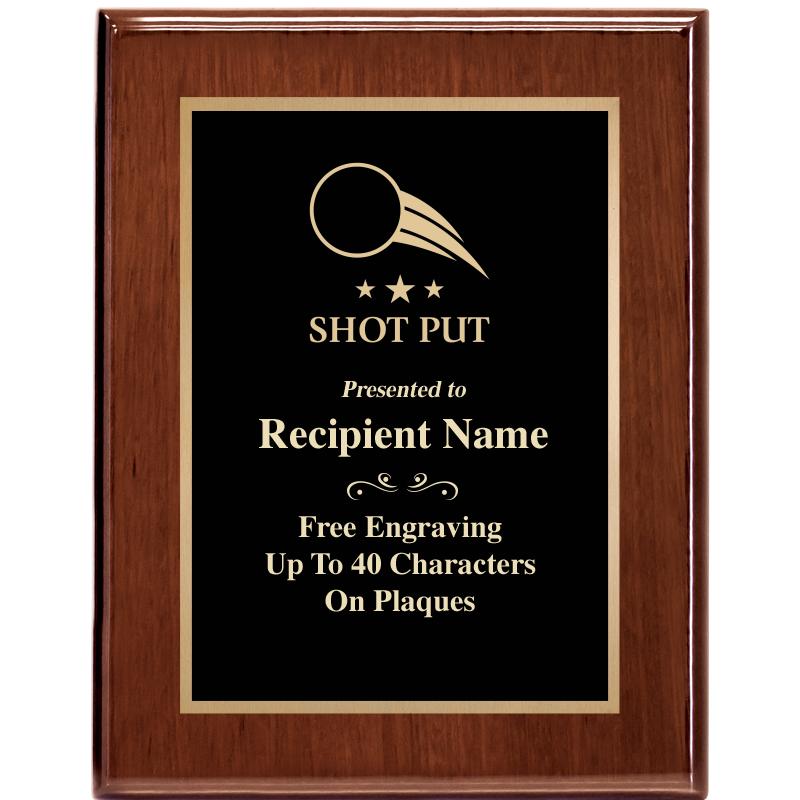 7X9 GLOSSED WALNUT PLAQUE