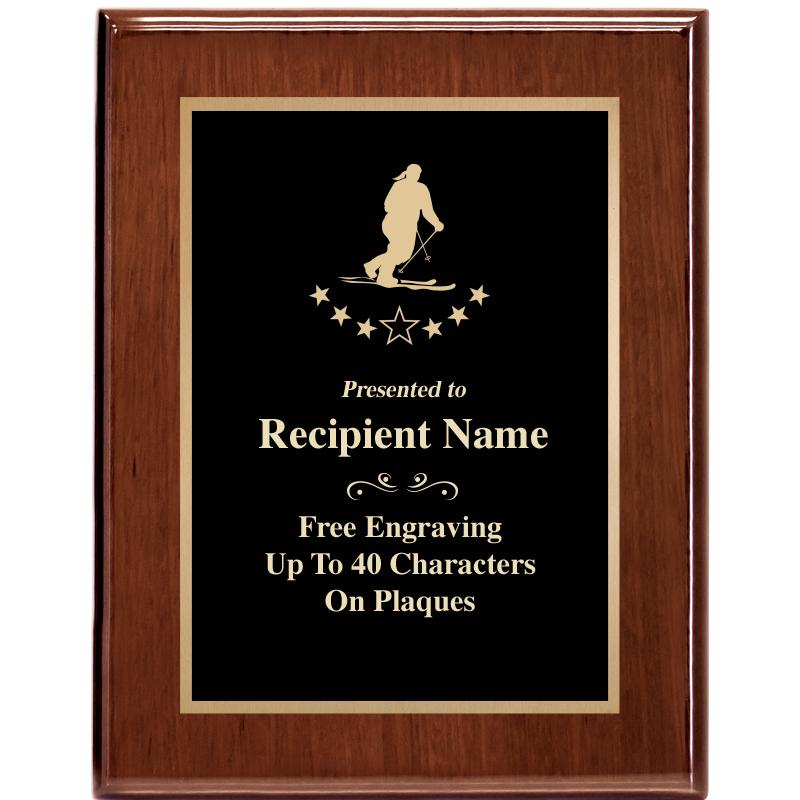 7X9 GLOSSED WALNUT PLAQUE