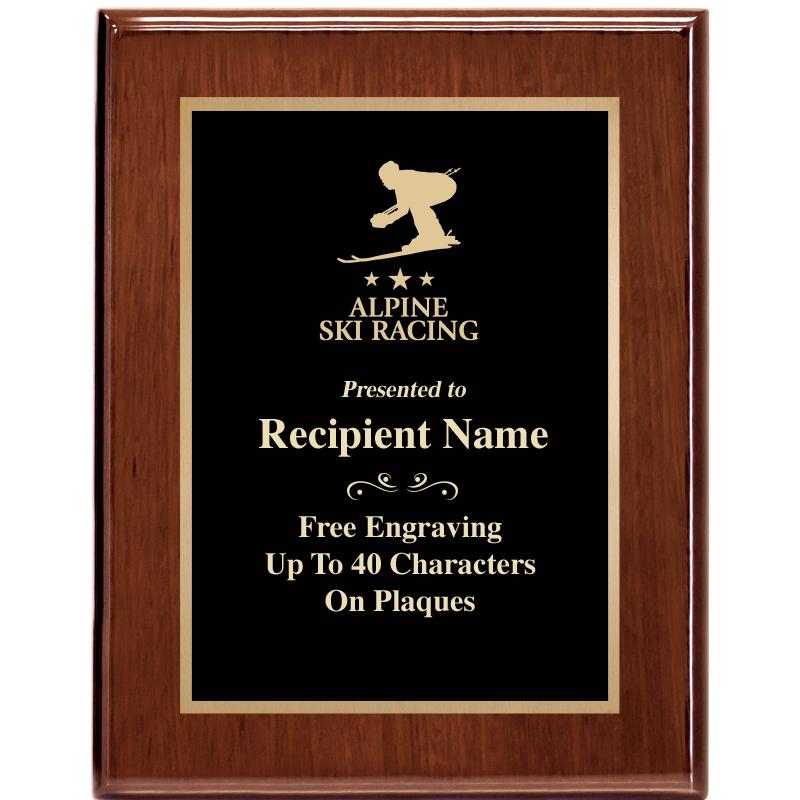 7X9 GLOSSED WALNUT PLAQUE