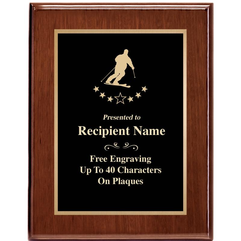 7X9 GLOSSED WALNUT PLAQUE