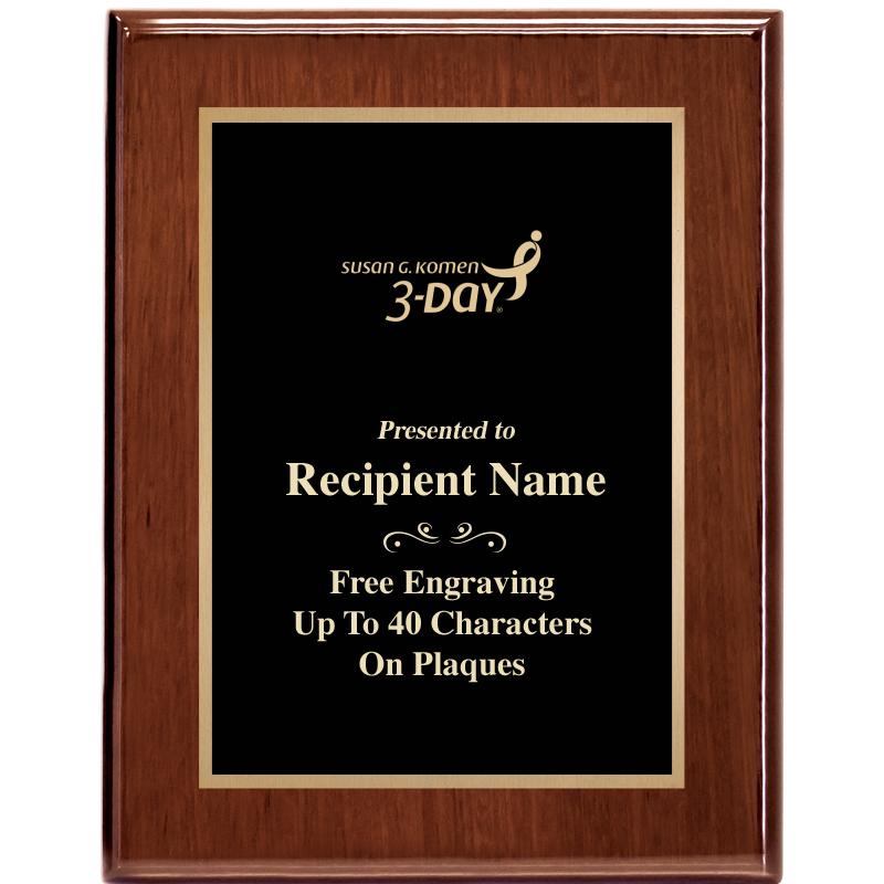 7X9 GLOSSED WALNUT PLAQUE
