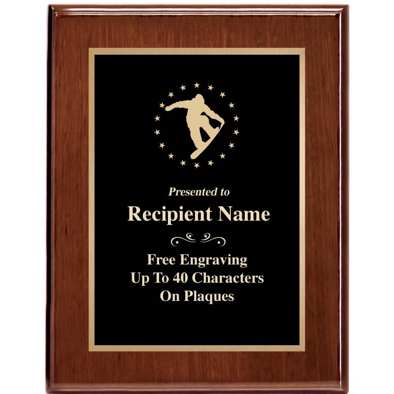 7X9 GLOSSED WALNUT PLAQUE