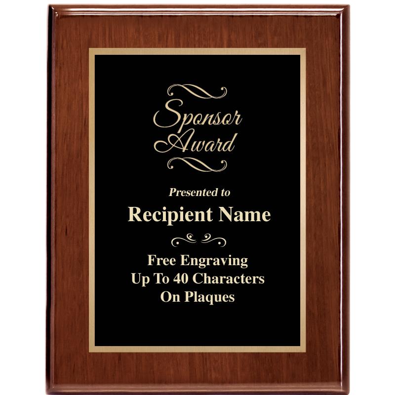 7X9 GLOSSED WALNUT PLAQUE