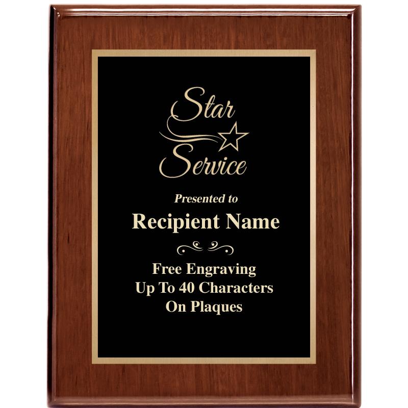 7X9 GLOSSED WALNUT PLAQUE