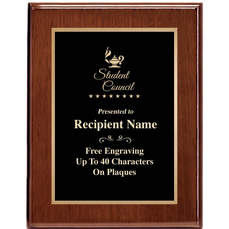 7X9 GLOSSED WALNUT PLAQUE