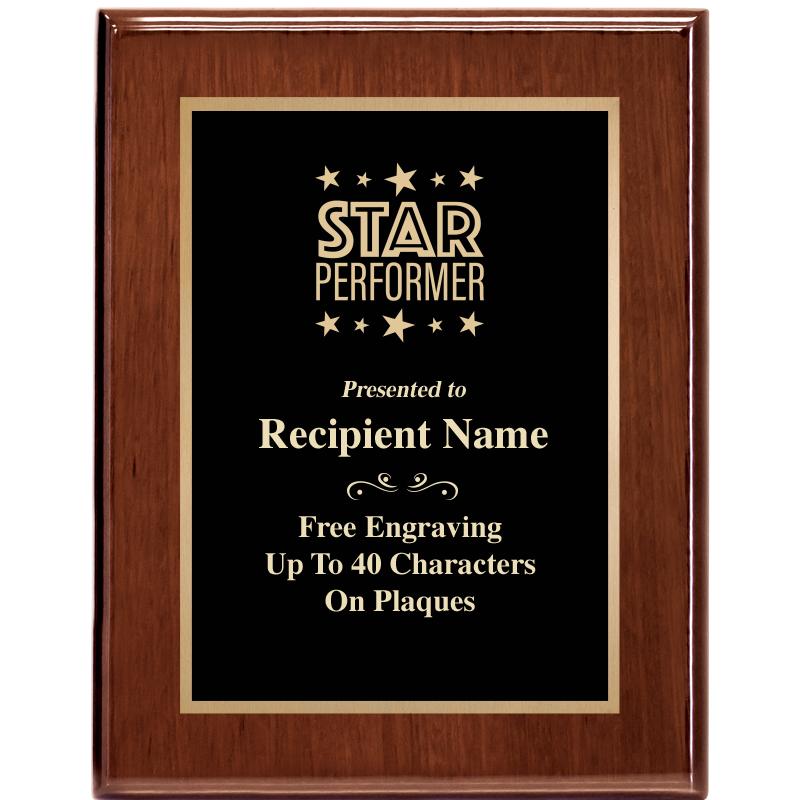 7X9 GLOSSED WALNUT PLAQUE