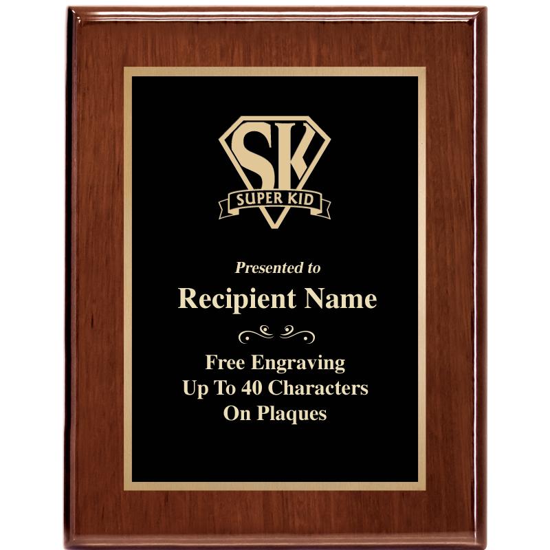 7X9 GLOSSED WALNUT PLAQUE