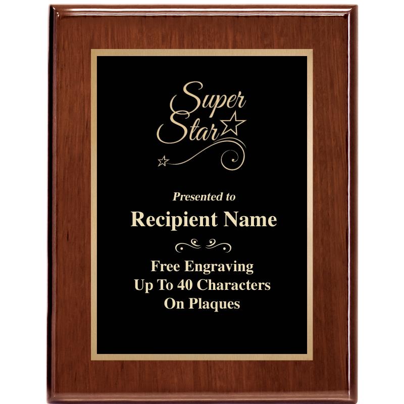 7X9 GLOSSED WALNUT PLAQUE