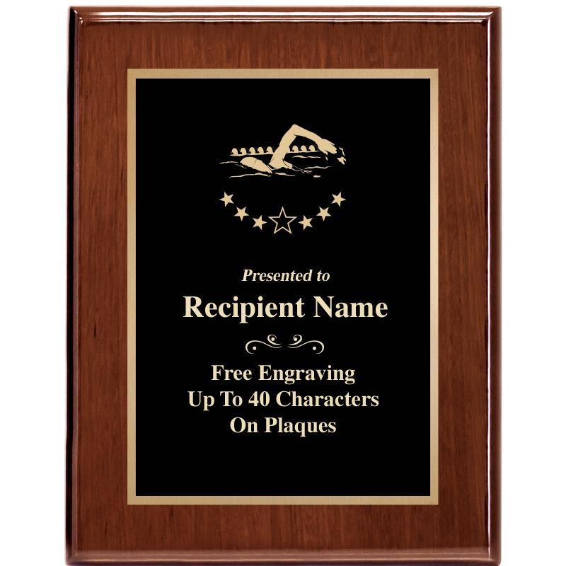 7X9 GLOSSED WALNUT PLAQUE