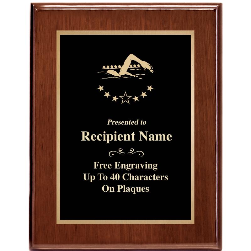 7X9 GLOSSED WALNUT PLAQUE