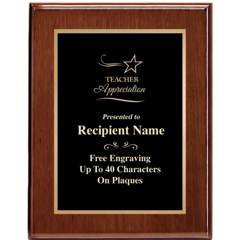 7X9 GLOSSED WALNUT PLAQUE