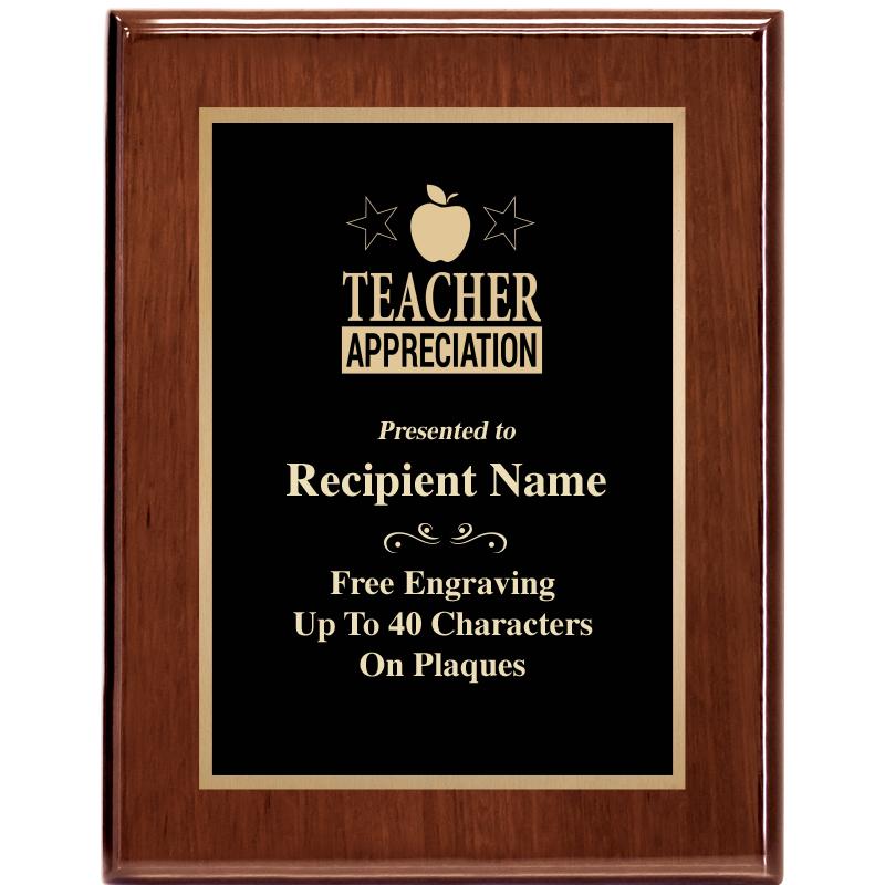 7X9 GLOSSED WALNUT PLAQUE