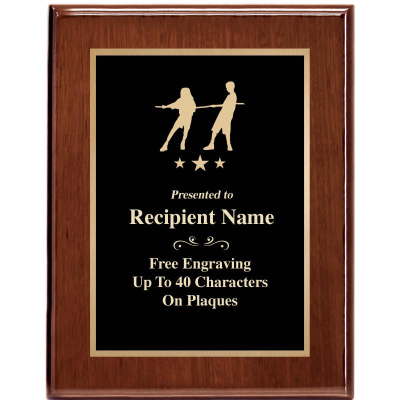 7X9 GLOSSED WALNUT PLAQUE