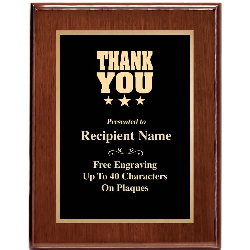 7X9 GLOSSED WALNUT PLAQUE