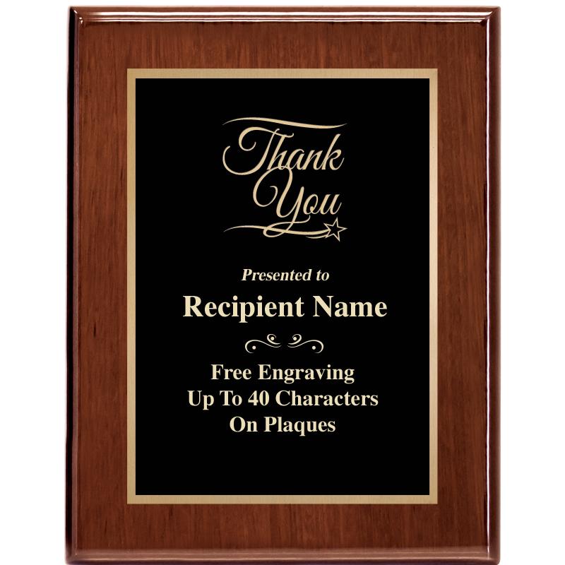 7X9 GLOSSED WALNUT PLAQUE