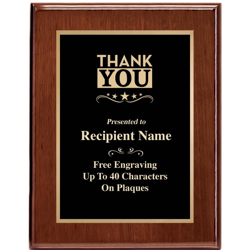 7X9 GLOSSED WALNUT PLAQUE