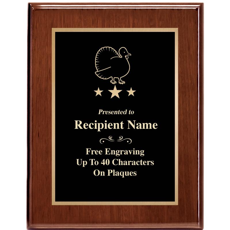 7X9 GLOSSED WALNUT PLAQUE