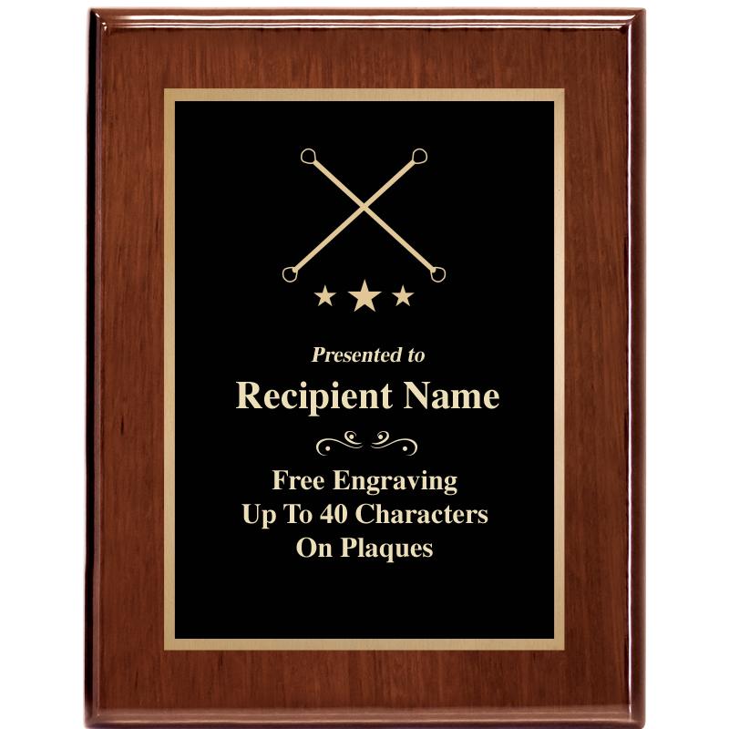 7X9 GLOSSED WALNUT PLAQUE