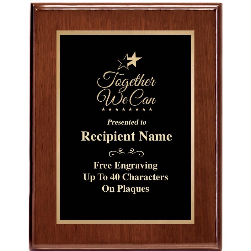 7X9 GLOSSED WALNUT PLAQUE