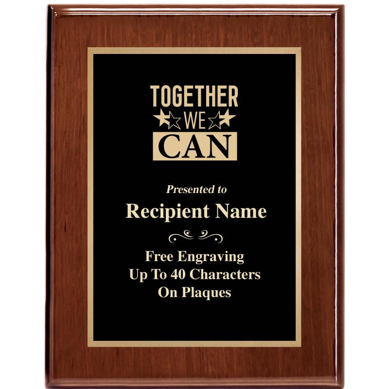 7X9 GLOSSED WALNUT PLAQUE