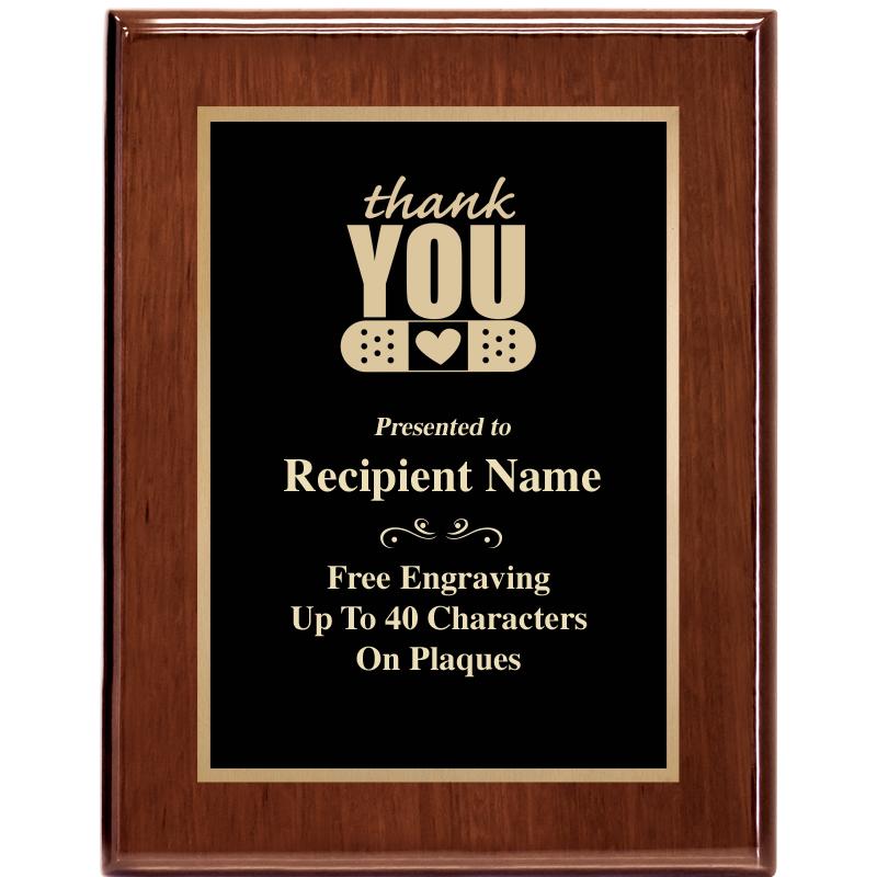 7X9 GLOSSED WALNUT PLAQUE