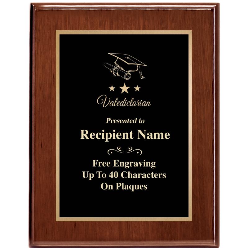 7X9 GLOSSED WALNUT PLAQUE