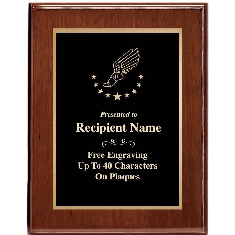 7X9 GLOSSED WALNUT PLAQUE