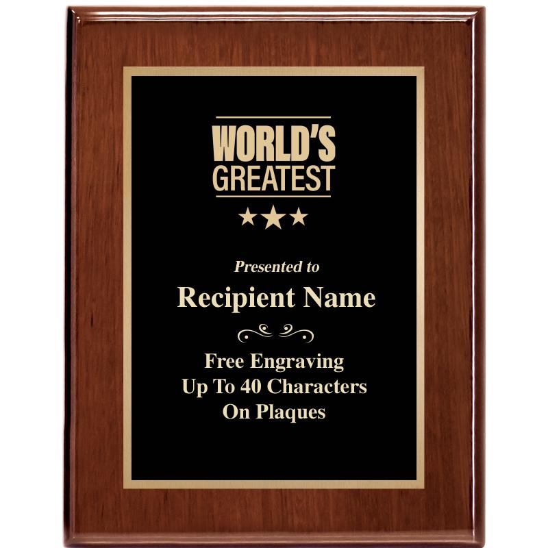 7X9 GLOSSED WALNUT PLAQUE