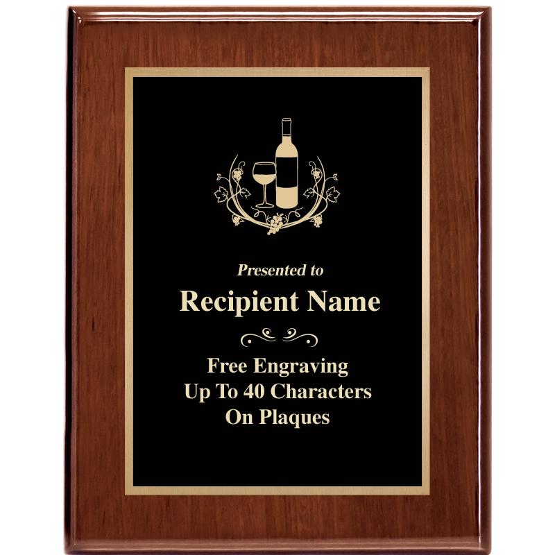 7X9 GLOSSED WALNUT PLAQUE