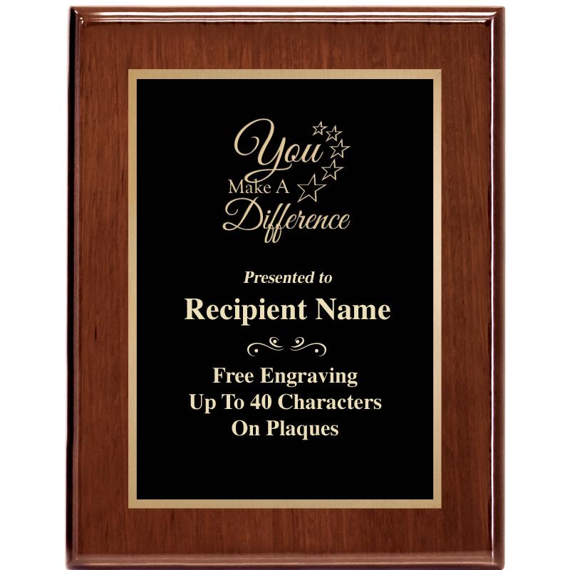 7X9 GLOSSED WALNUT PLAQUE