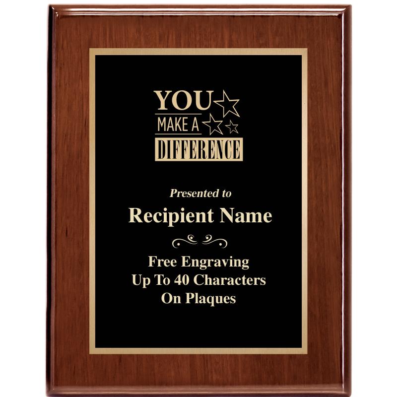 7X9 GLOSSED WALNUT PLAQUE